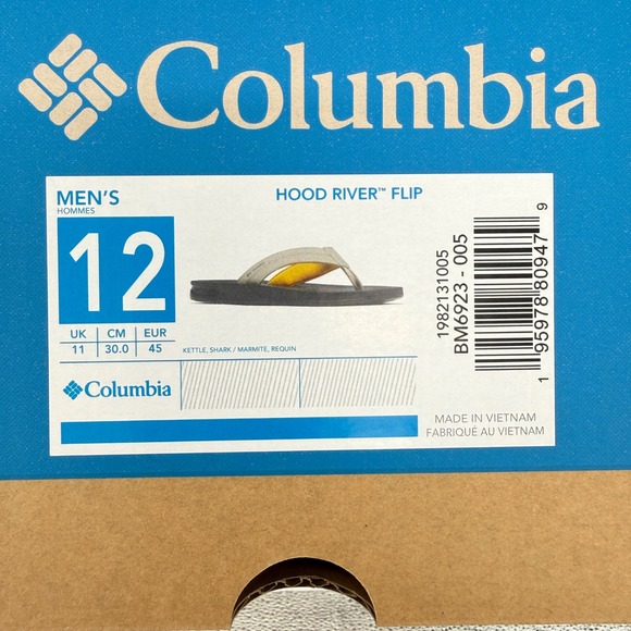 Columbia Hood River Flip Flops Mens Size 12 Sandals BM6923-005 Vaca Beach NWT - Picture 4 of 15